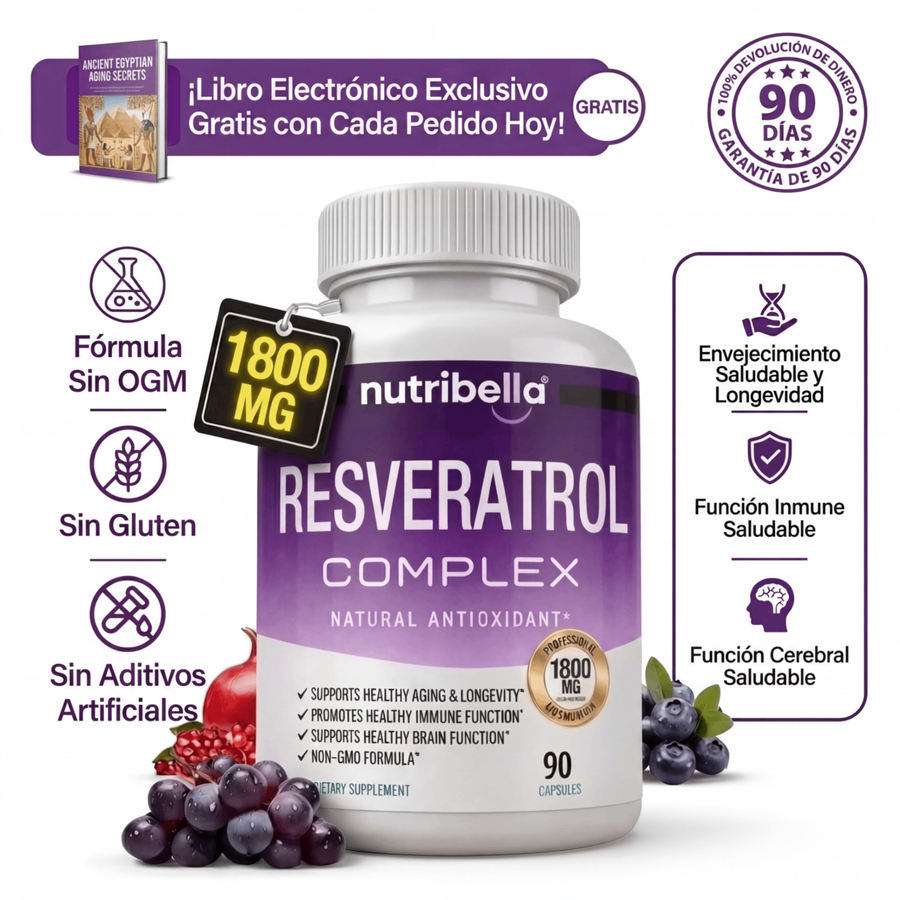 Resveratrol Complex 1800mg — Antienvejecimiento Natural