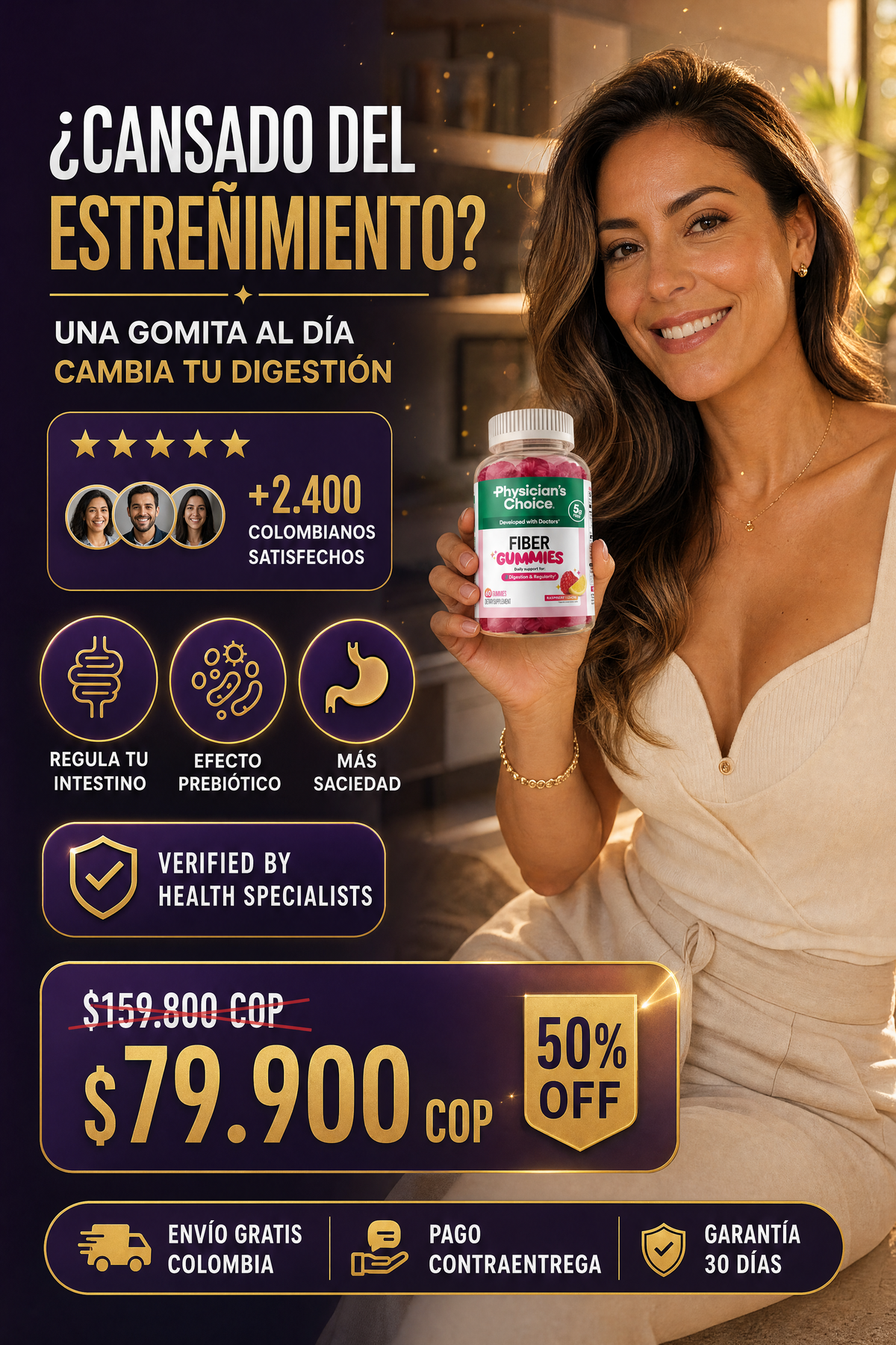 Gomitas de Fibra Digestiva — Nueva Presentación 60 Unidades
