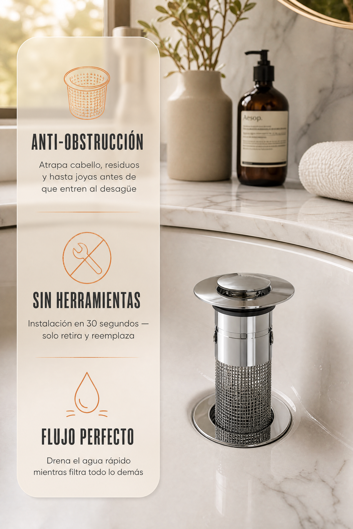 Filtro Desagüe De Acero Inoxidable