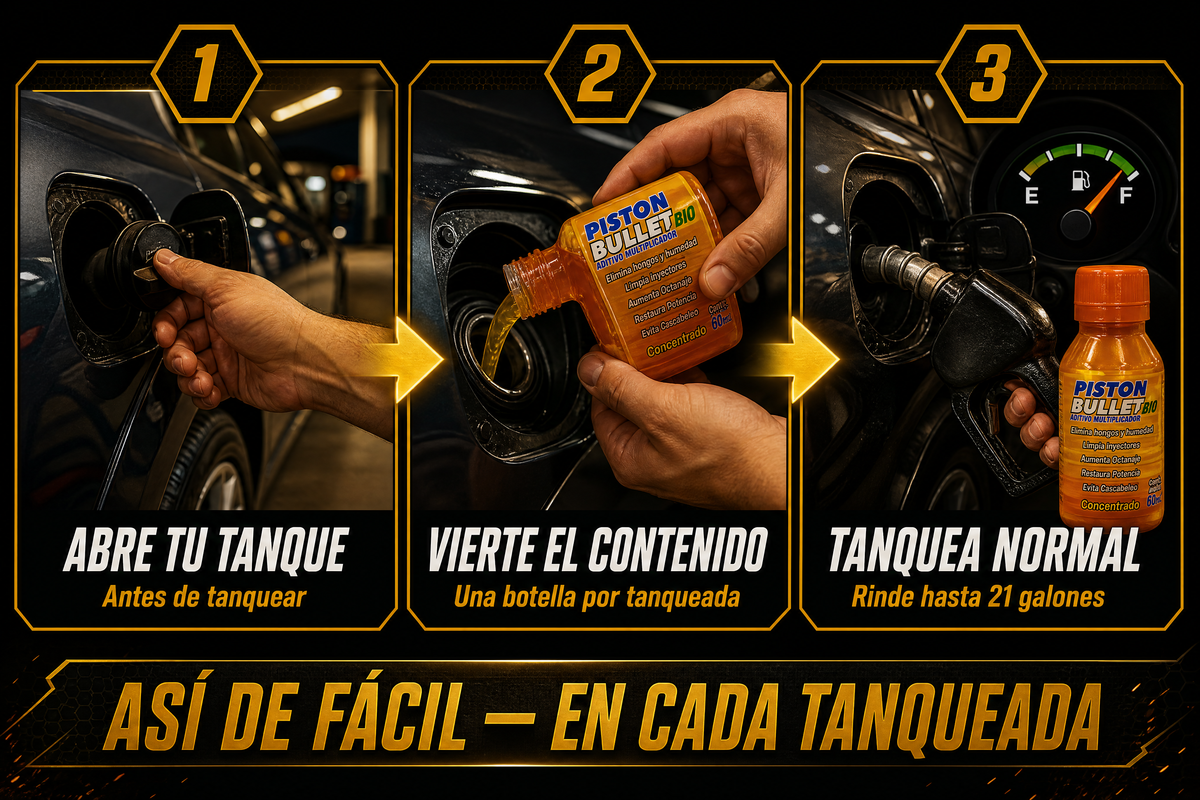 Piston Bullet Bio � Aditivo de Gasolina 3x1 (3 Botellas al Precio de 1)