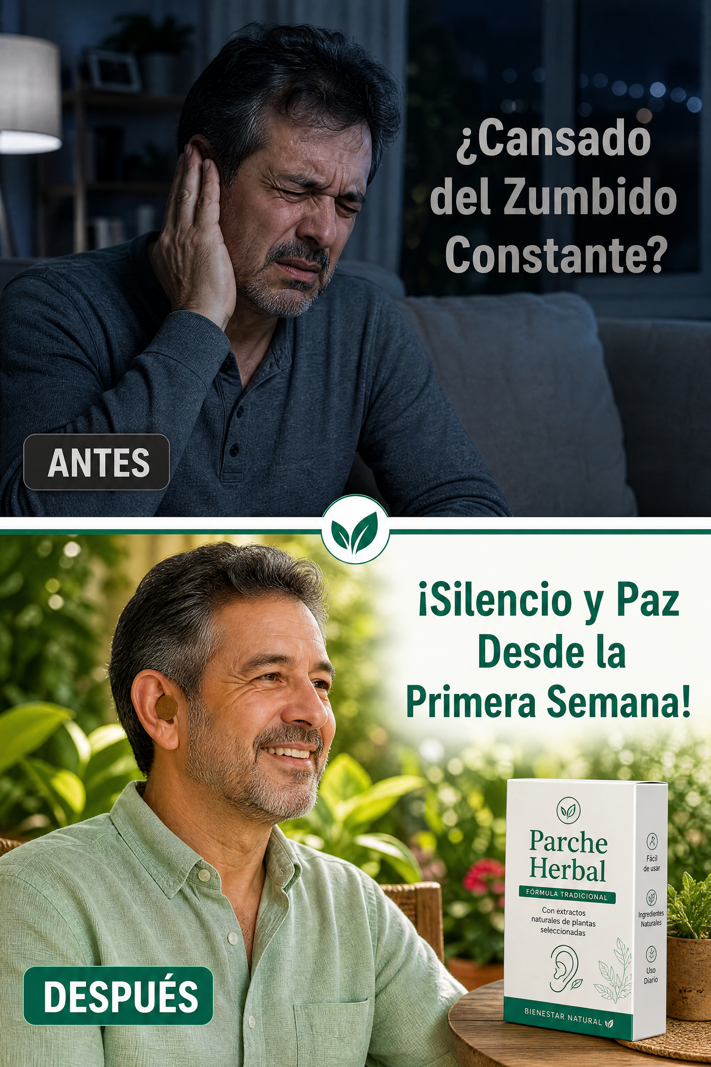 Antes y después - Alivio del zumbido de oídos