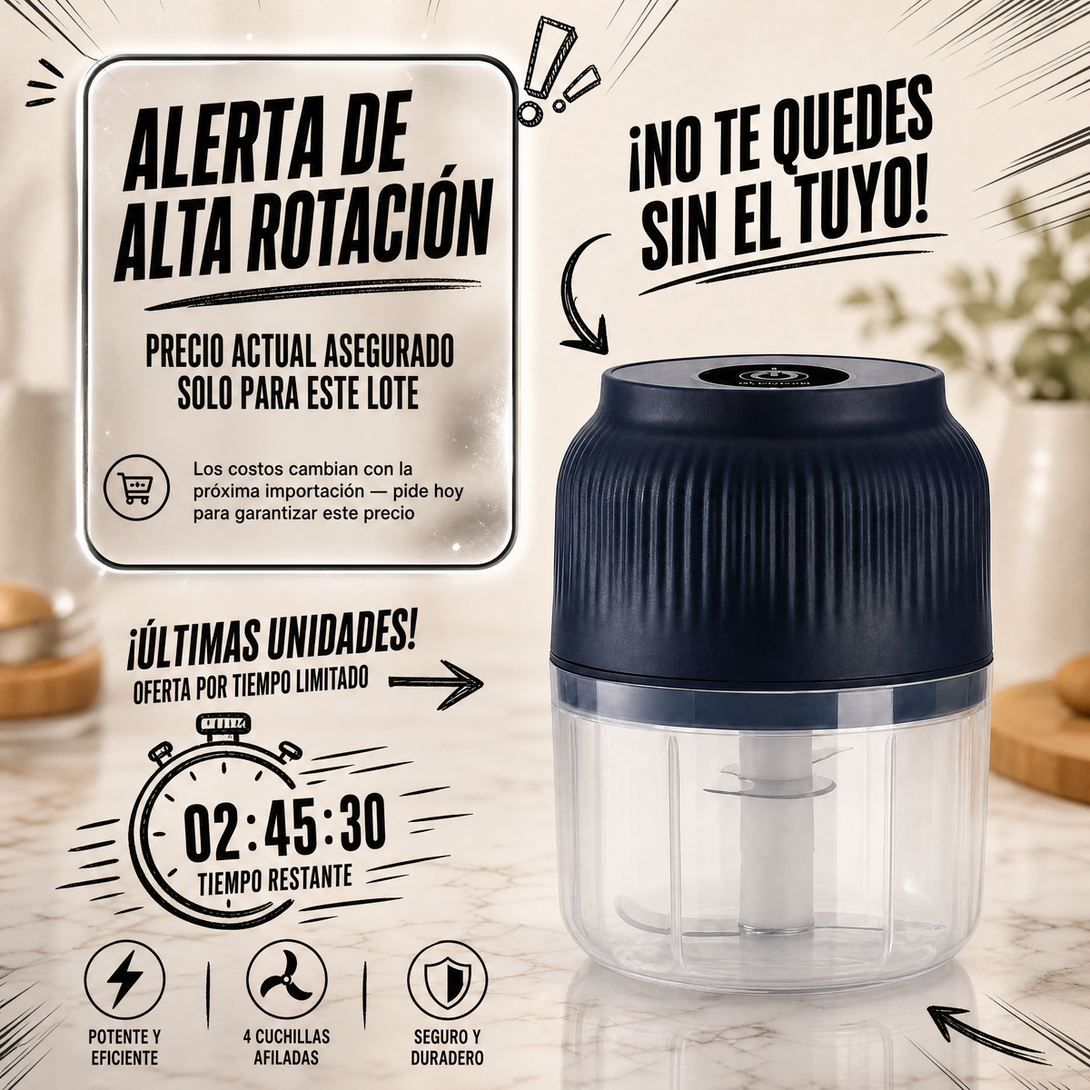 Triturador de Alimentos Eléctrico
