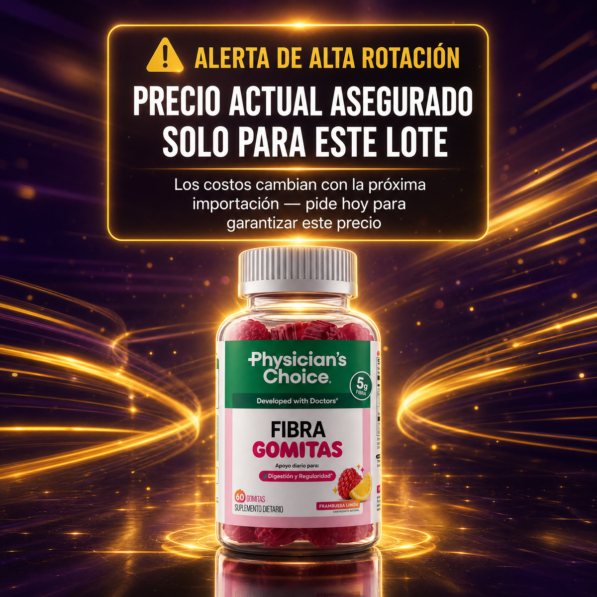 Gomitas de Fibra Digestiva — Nueva Presentación 60 Unidades