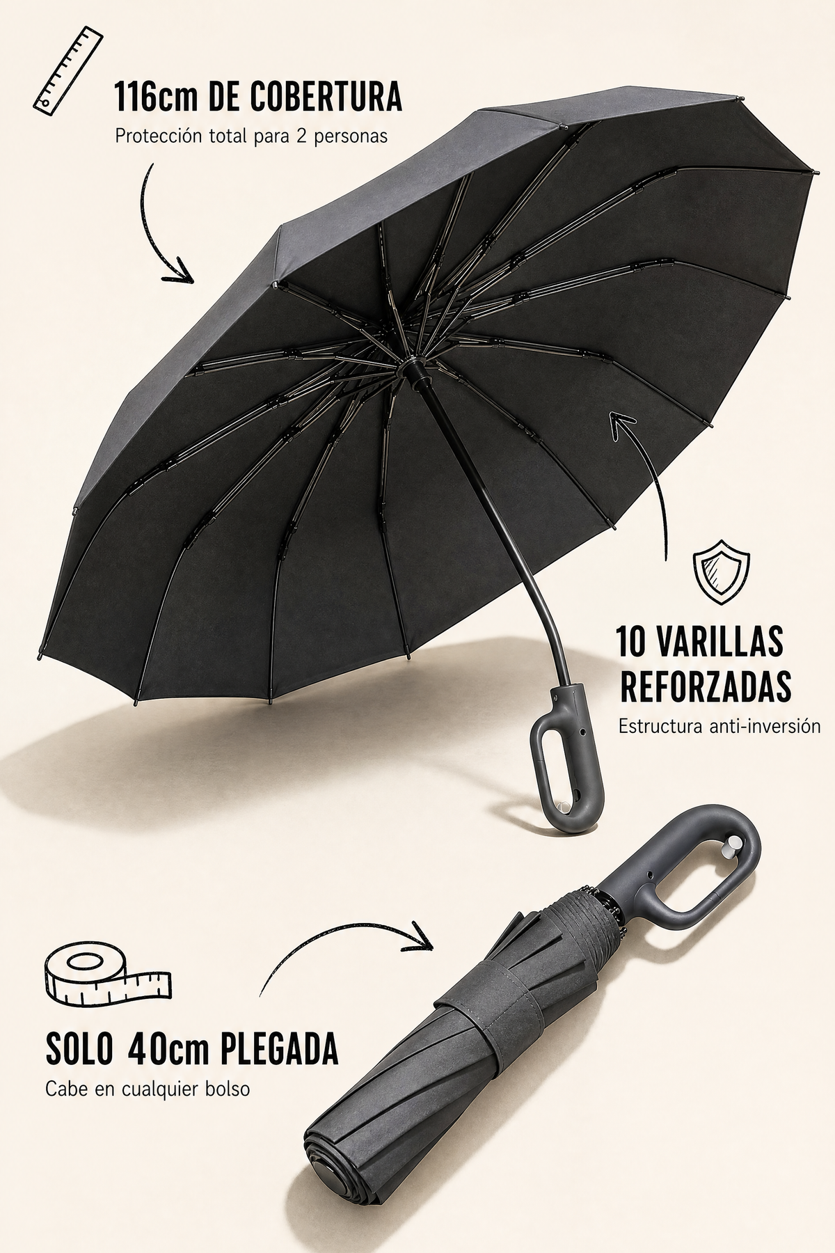 Sombrilla Koreana Automática