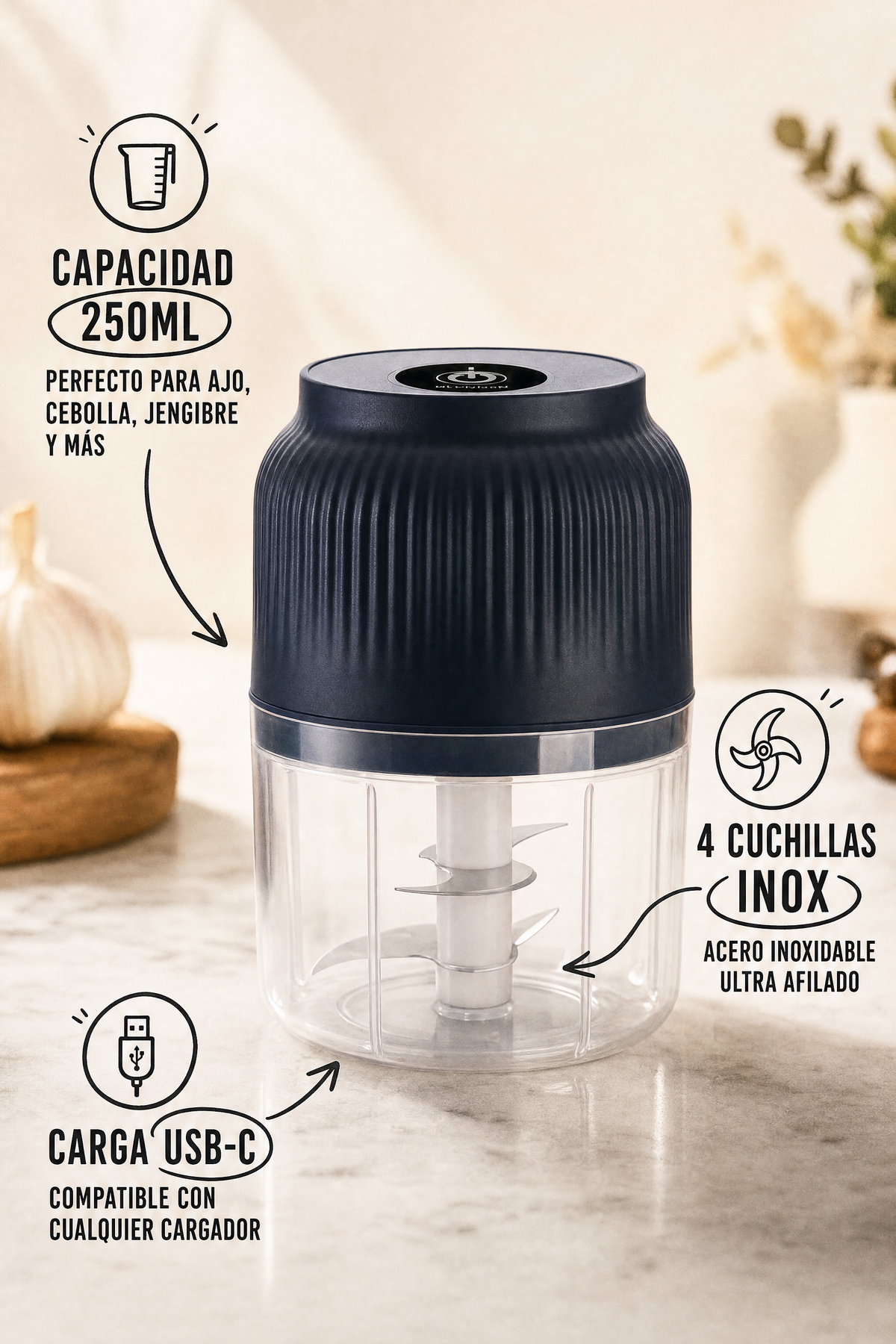 Triturador de Alimentos Eléctrico