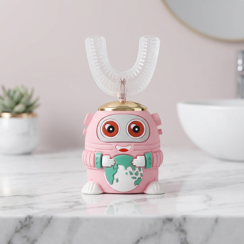 Cepillo Eléctrico en U para Niños — Rosado