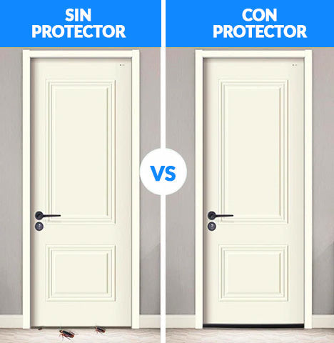 Puerta sin protector vs con protector
